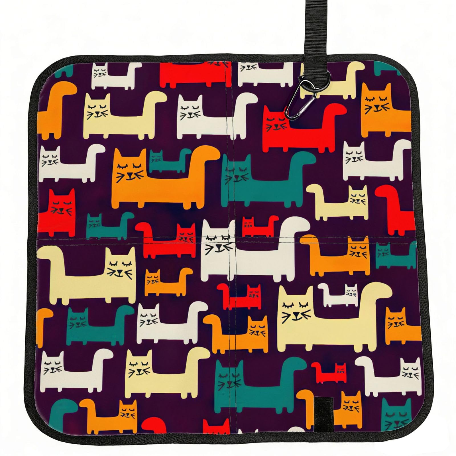 YQxwJL Cat Print Foldable Seat Cushion, Oxford And Pvc Waterproof Portable Seat Pad For Outdoor Camping Hiking