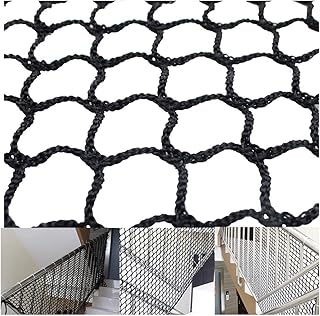 Black Stair Net Baby Protective Netting, Stairway Railing Safety Net for Children Pets Toys, Nylon Mesh Net for Balcony Banister Guard, Fence Net, Cargo Net (Size : 1x3m(3x10ft))