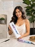 Automatic Rotating Curling Iron, 1 Inch Auto Hair Curler for Beach Waves, Dual Voltage Ionic Curling Wand, Anti-Scald Lightweight Hair Curler for Long Hair & Travel