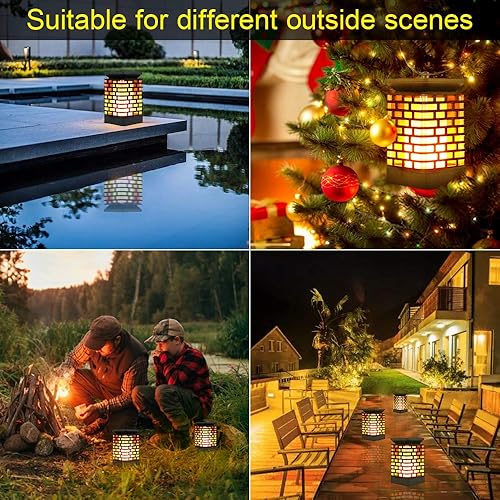 Miniatura 7 de arzerlize Faroles solares para colgar al aire libre decoraciones de jardín luces solares LED llama bailando decoración de patio camino paisaje