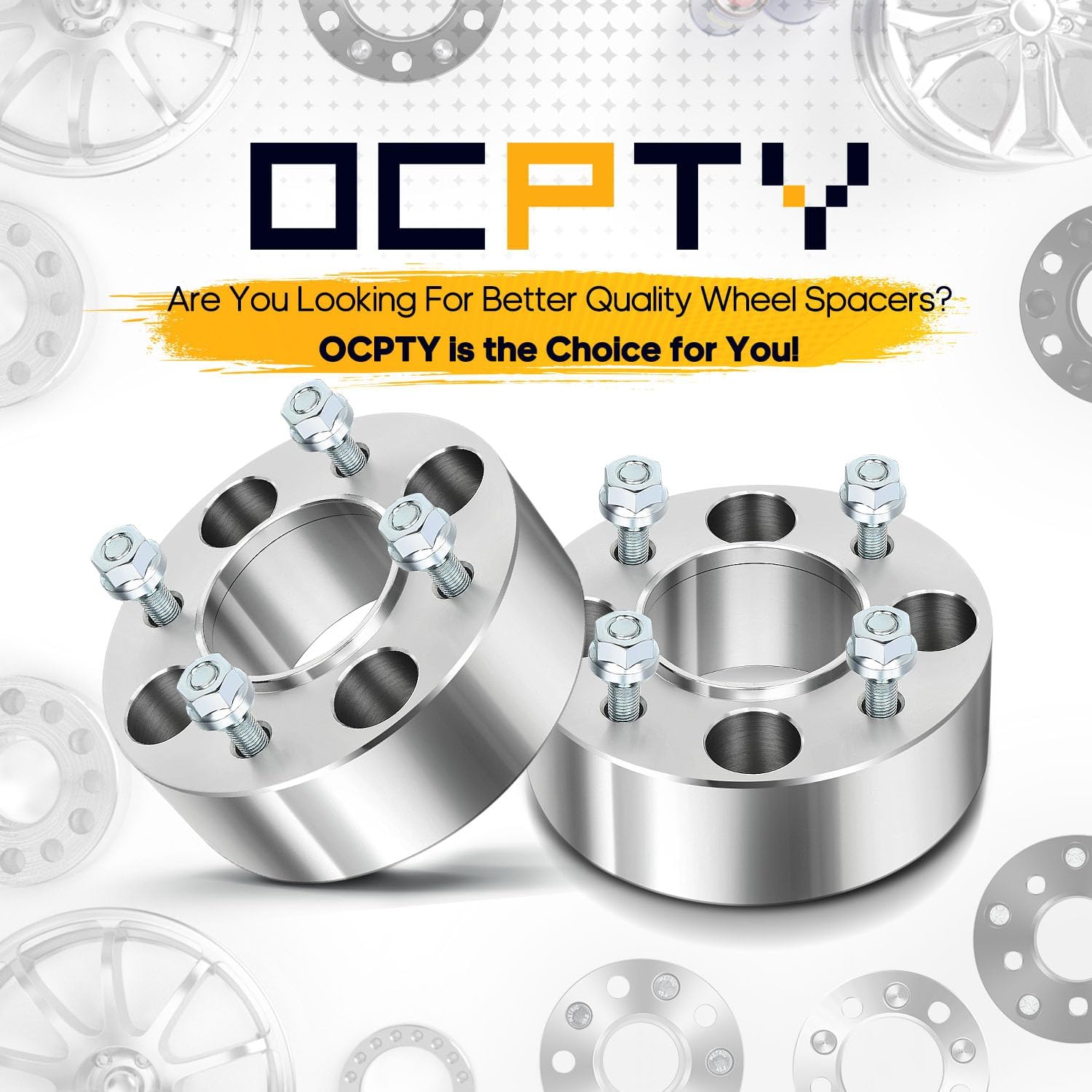 OCPTY 4x110 Wheel Spacers 2 inch Bore 74.1mm with 10x1.25 Studs Wheel Spacers Adapters Fit 2006-2014 for Rincon 680 2000-2012 for Big Bear 400 2pcs