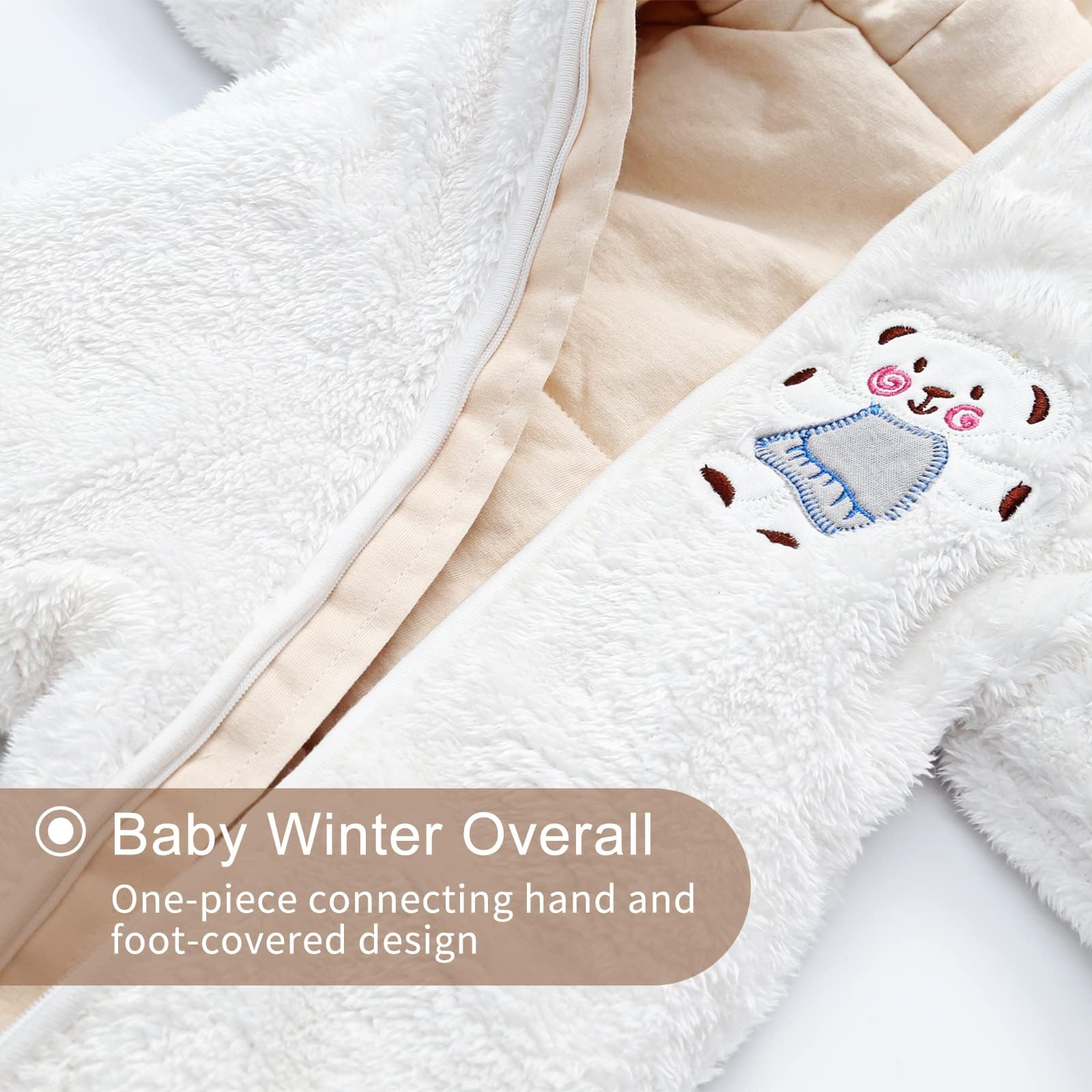 Bébé Combinaison de Neige Polaire Barboteuse à Capuche Hiver Manteau