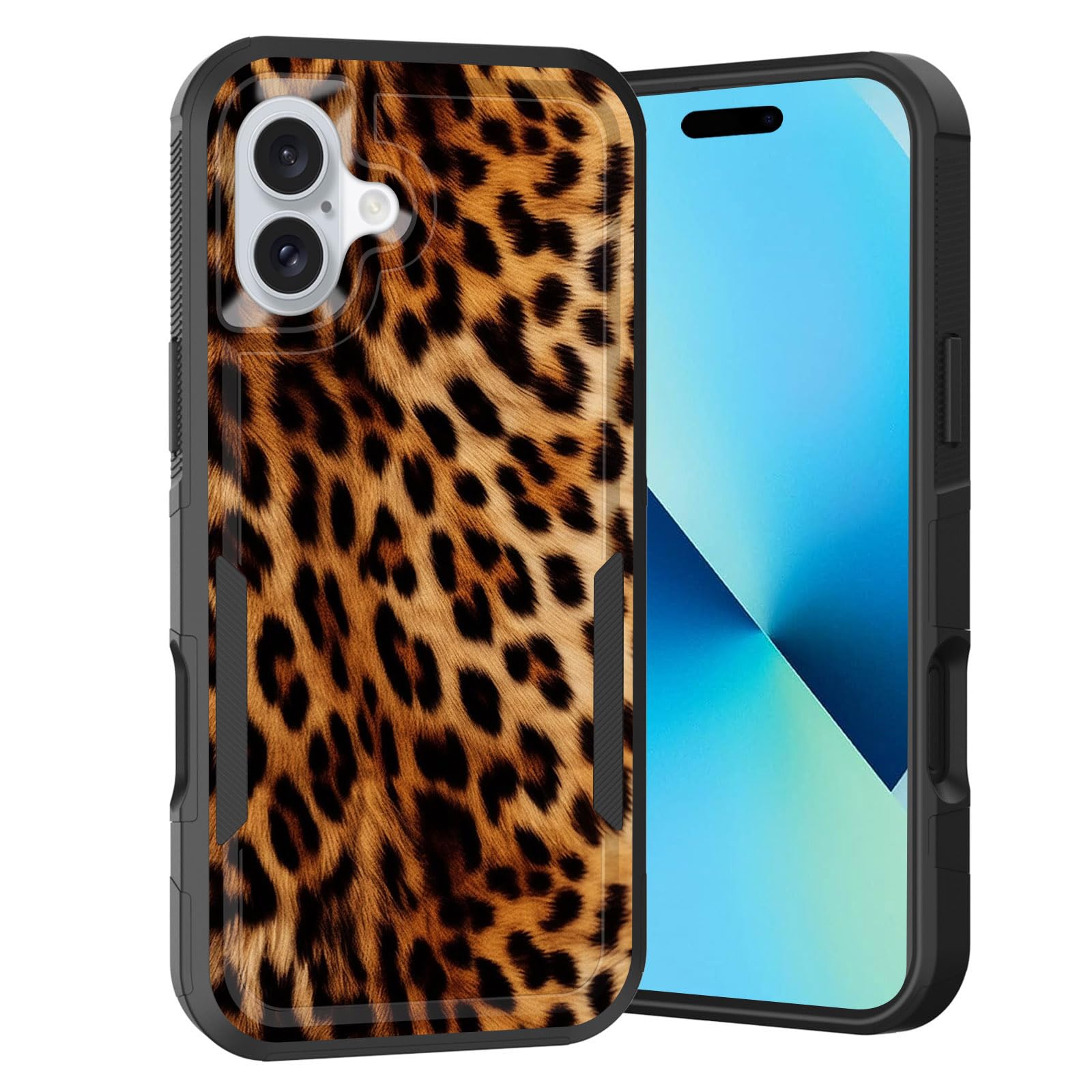 KJFHDJFDH for iPhone 16 Plus Case,Dual Layer Hybrid Heavy Duty Rugged Shockproof Hard PC +Soft Silicone Protective Case for iPhone 16 Plus 6.7 inch