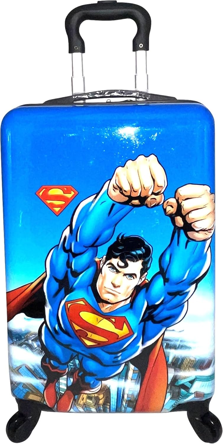 Fast Forward Superman Kids Luggage 20” Hard-Side Carry-On Spinner Luggage