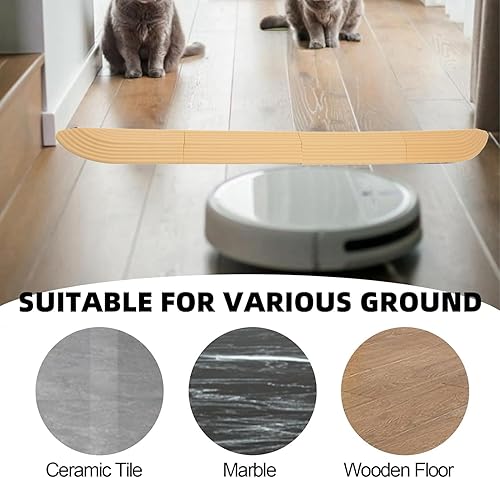 Miniatura 5 de HEEPDD 4 rampas de goma para silla de ruedas, umbral de puerta de escalera universal para umbrales, puertas, baño (blanco)