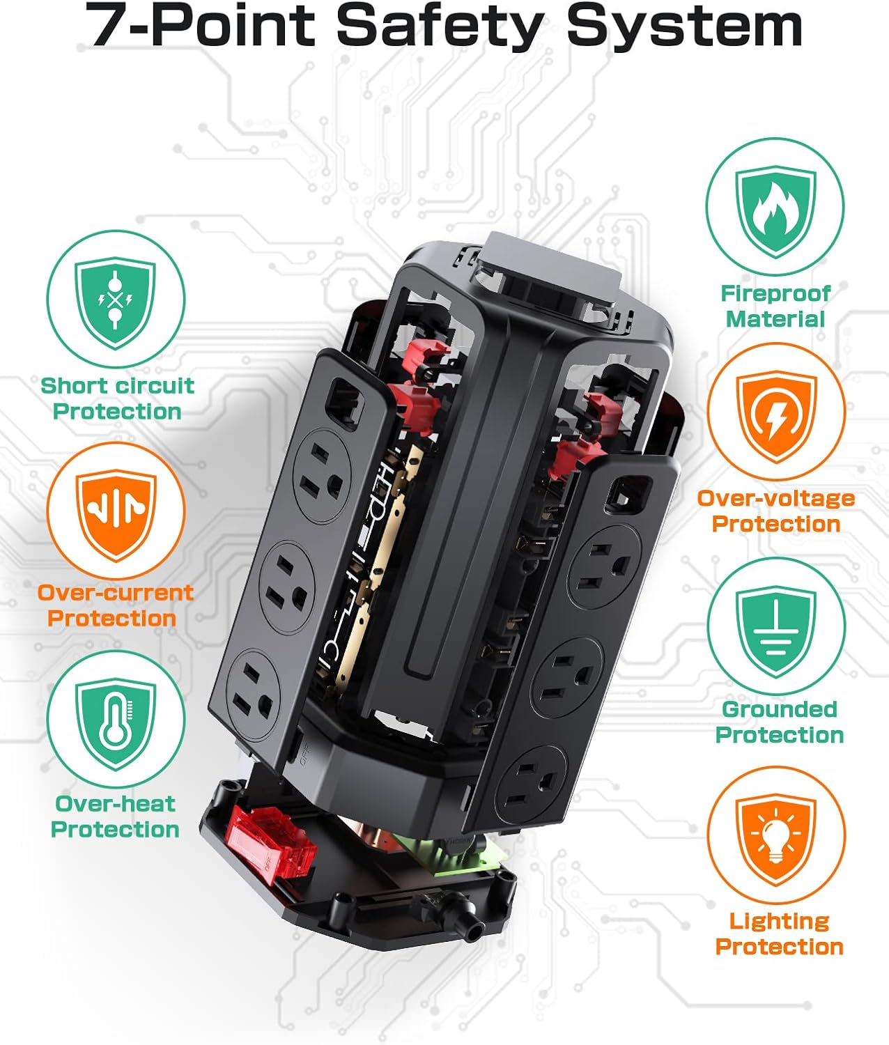Suреr Bіg Clеаrаnсе! Power Strip Surge Protector Tower USB C 12 Outlet 4 USB SMALLRT Power Strip with USB Ports 9.8FT Extension Cord with Multiple Outlets Surge Protector Overload Protection for Smartphone, Home, Office