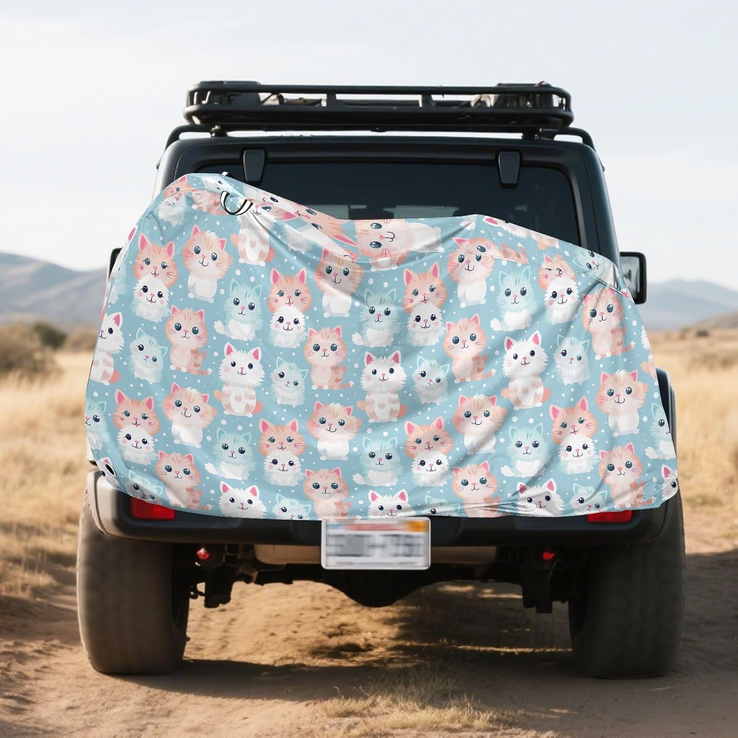 ALAZA Cute Kitten Cartoon Cat Bike Cover Waterproof Outdoor Ebike Bicycle Covers Tarp Protection for 1/2 Bikes, Sun UV Dust Wind Proof