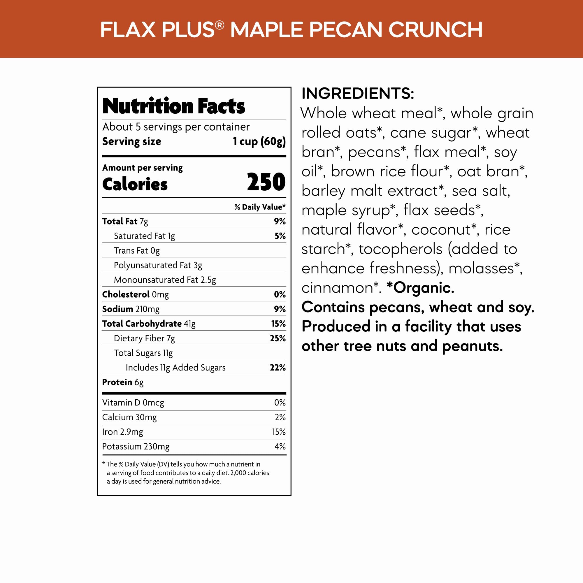 Natures Path Müsli Flachs Plus Ahorn-Pekannuss, 326 ml