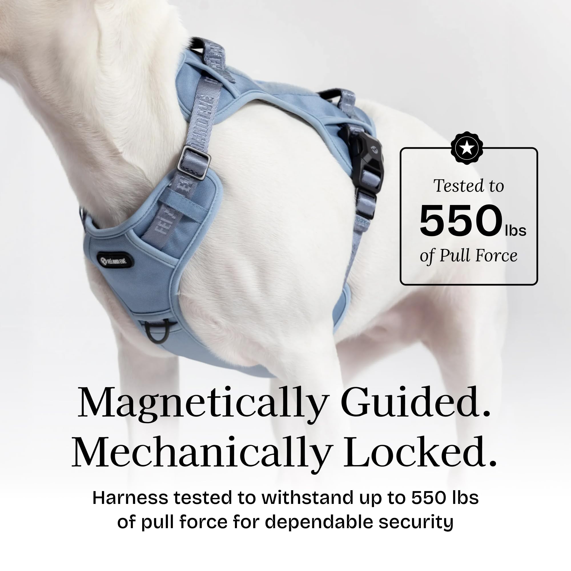 Fei & Eve MagEase - Arnés para perro, nueva edición 2026, hebillas magnéticas de 3 segundos, control sin tirones de 3 puntos, nailon 900D resistente, asas de seguridad duales, malla transpirable
