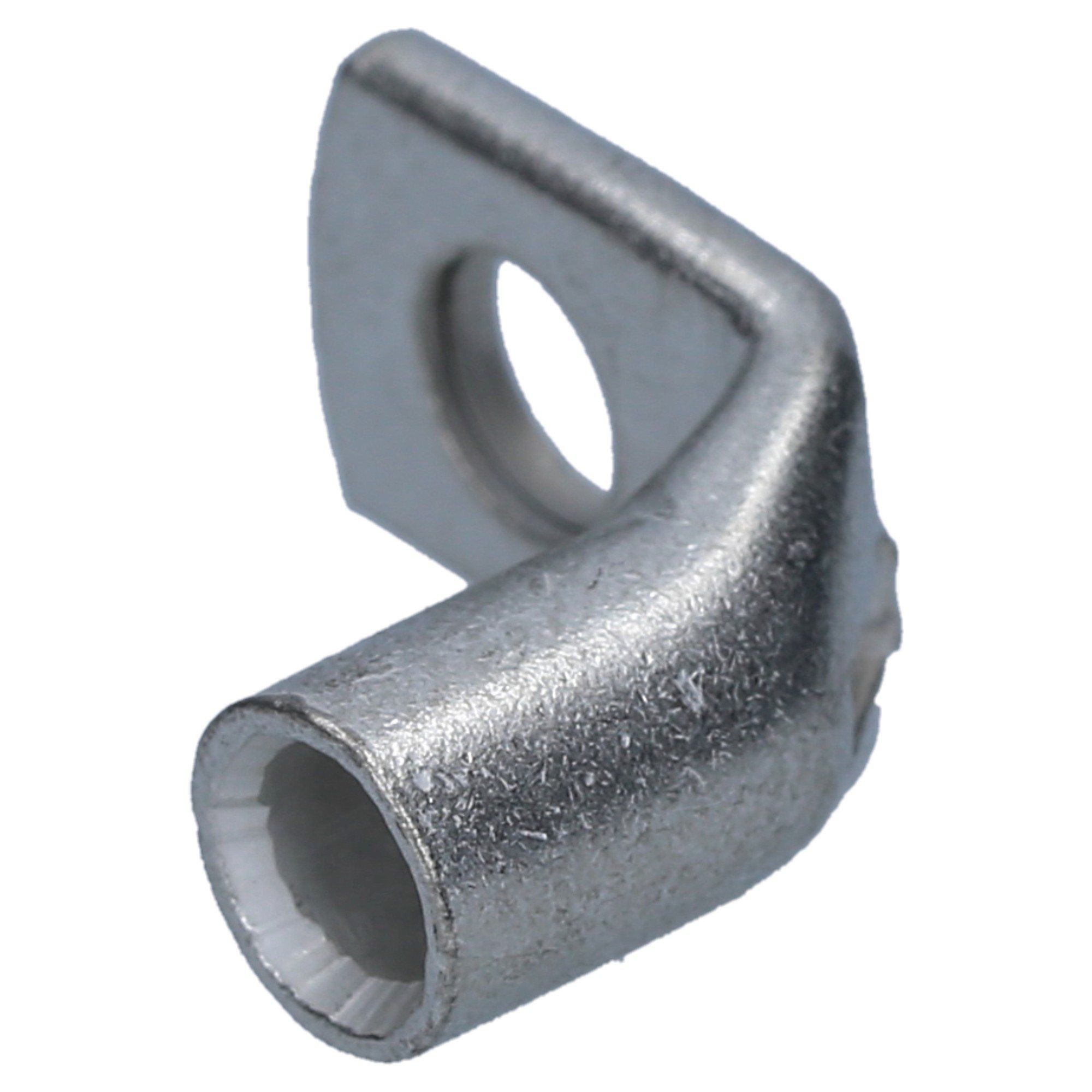Kalitec 100x Cosse de Câble Coudée 90° 10 mm² M5, Cuivre Étamé A2-L5 | Connecteur tubulaire non isolé pour installation électrique, auto et jardin avec trou d'inspection pour sertissage.