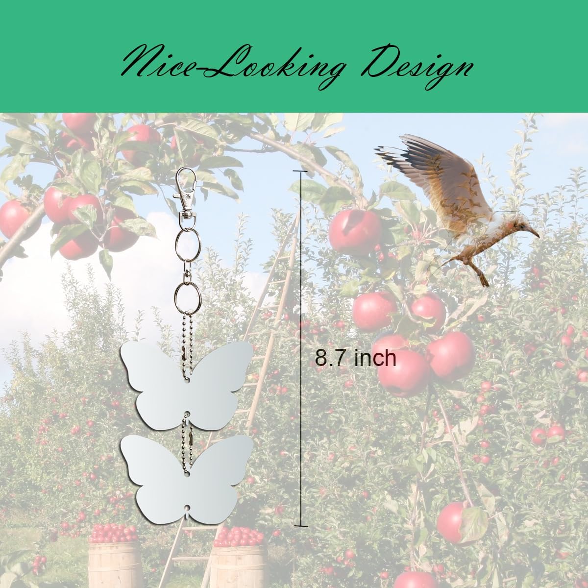 Keep Birds Away Mirror Disc, Hanging Reflectors, 16 Butterfly Discs