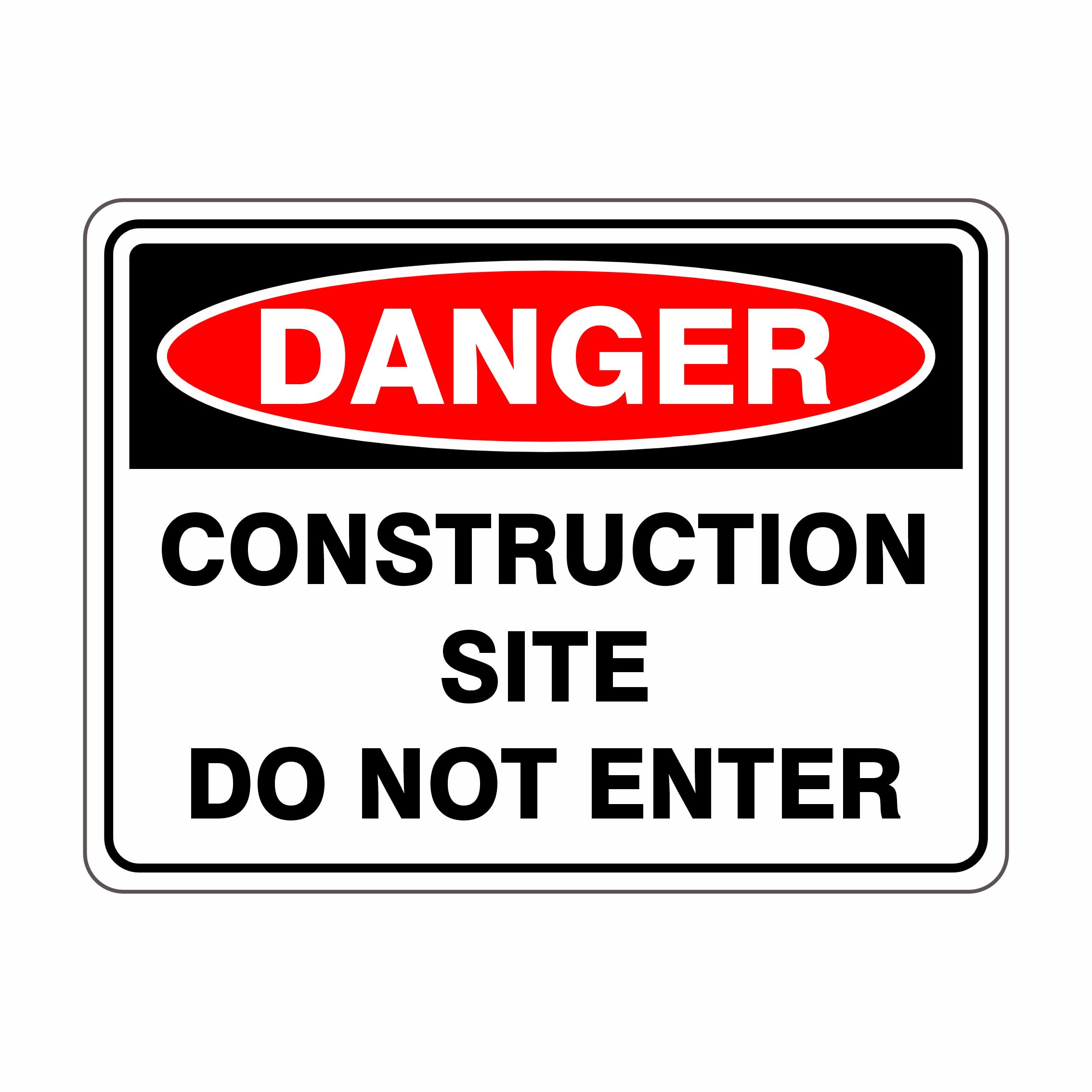 Construction Site Do Not Enter Danger Signs Metal Tin Sign 8 x 12 inch for Industrial & Commercial