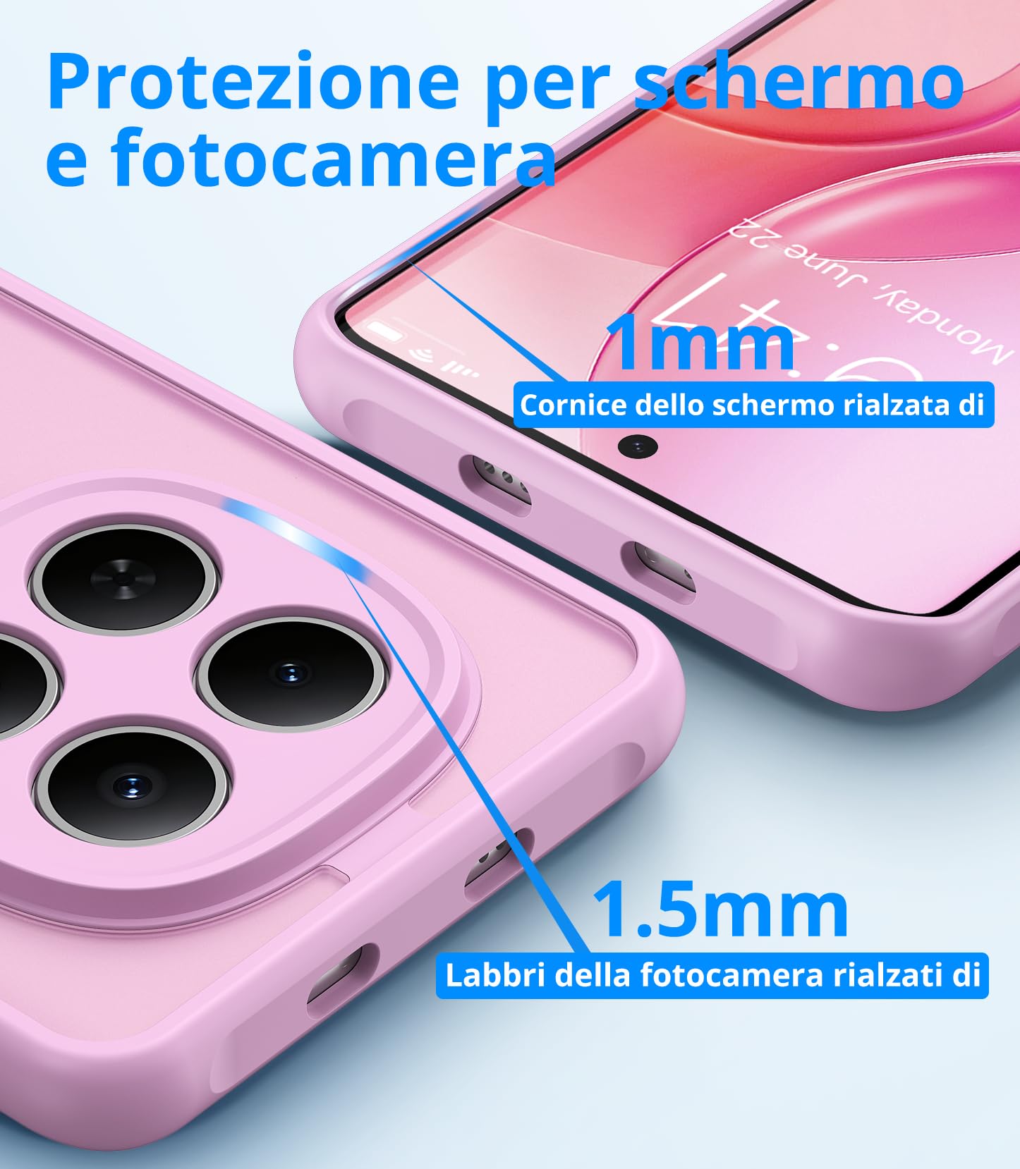 Custodia Antiurto Per Xiaomi Redmi Note 15 5G/4G E Poco M8 Con Copertura Fotocamera Scorrevole, Anello Magnetico Rotante 360° E Supporto, Colore Oro Rosa