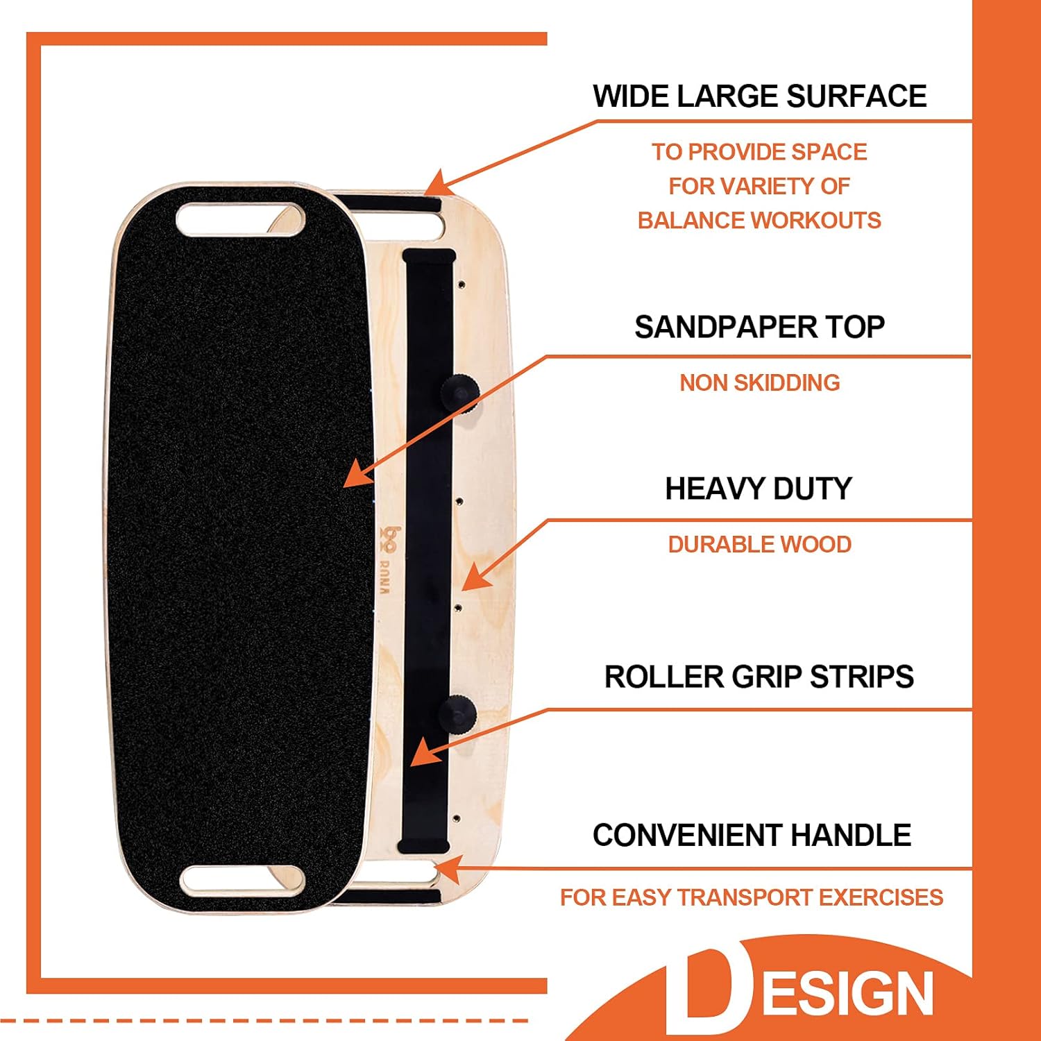 Balance Board Trainer Wooden for Fun, Challenging Fitness and Sports Training – 3 Different Distance Options 4, 12 and 21 inches : Sports & Outdoors