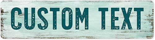 Miniatura 251 de Letrero Personalizado, Letrero de Calle Personalizado, 11 Colores de Fuente, 13 Estilos de Fuente, 4 Opciones de Agujeros, 22 Tamaños, 6x24 Madera