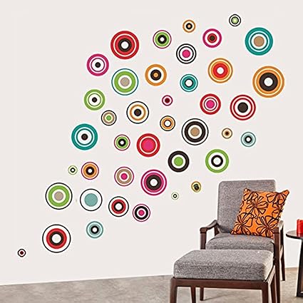 Decals Design 'Polka Motifs' Wall Sticker (PVC Vinyl, 60 cm x 90 cm, Multicolor)