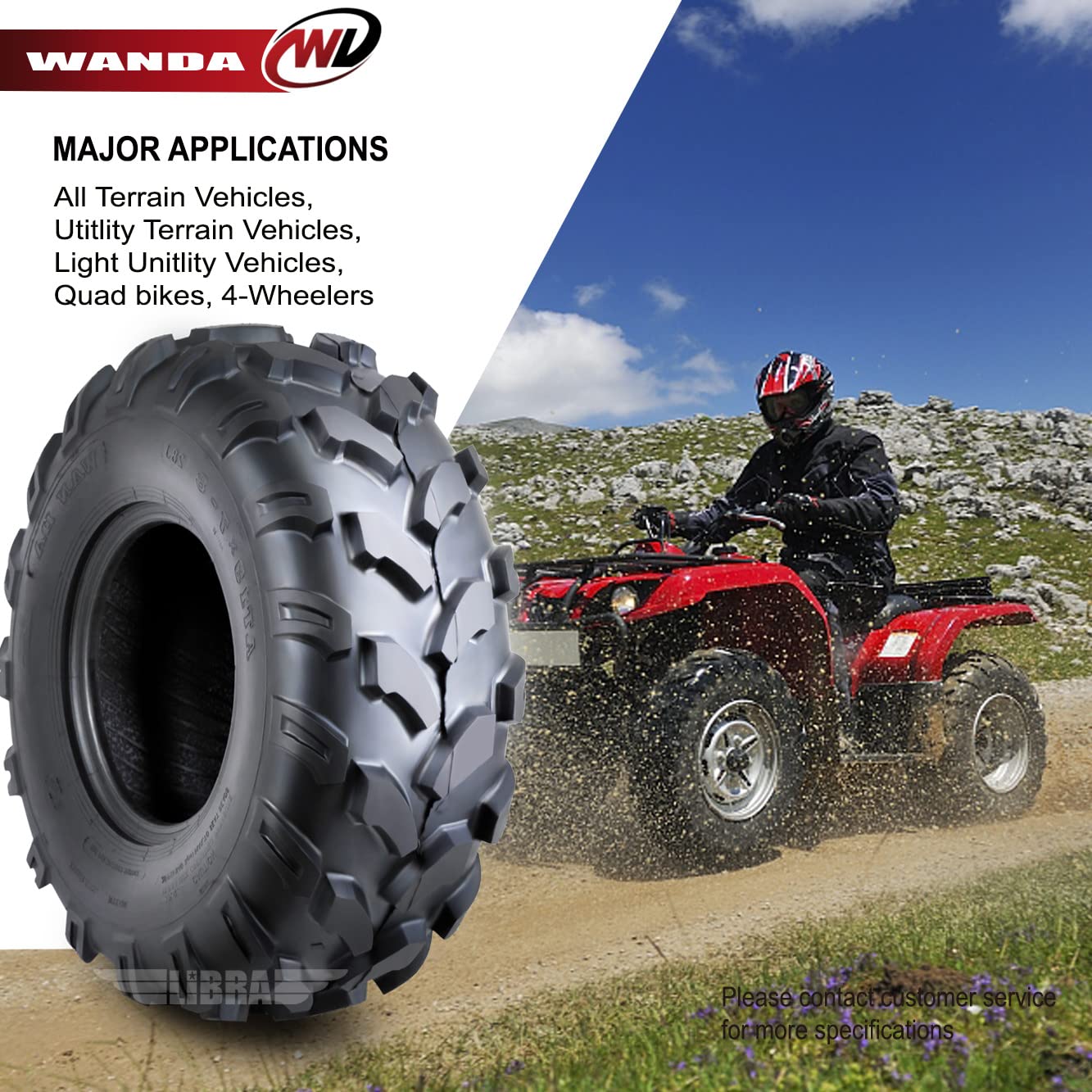 Set WANDA ATV Tires 19X7-8 19x7x8 4PR