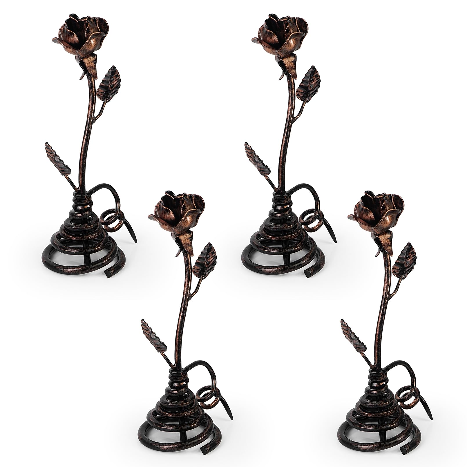 Roses en métal DreamsEden sculpture d'art en fer patiné et cuivre rustique