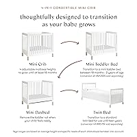 Vista 5 de Babyletto Gelato Mini cuna convertible 4 en 1 en color blanco y natural lavado, con certificado Greenguard Gold