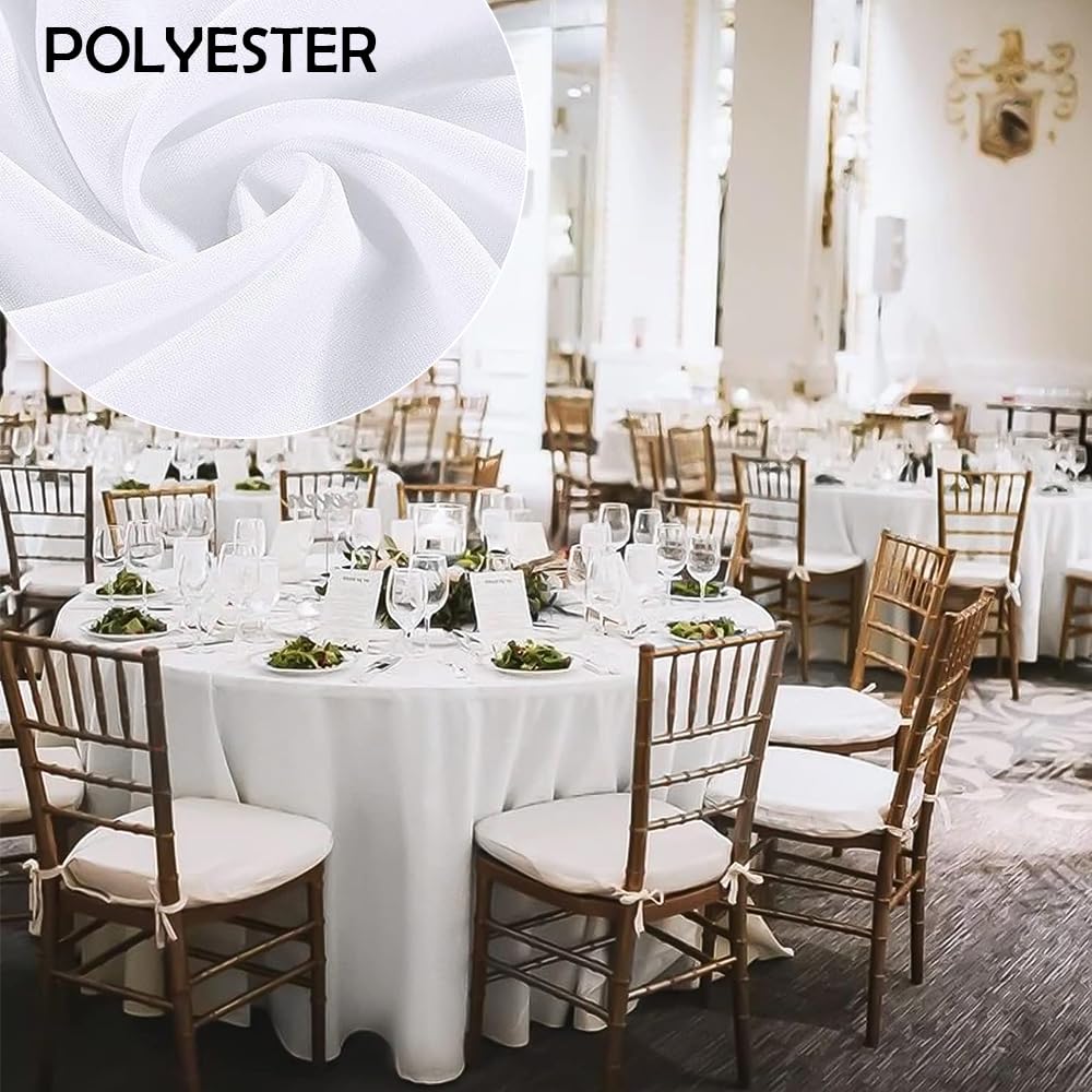 Nappe Ronde En Satin 260 Cm - Tissu Polyester Lavable - Pour Mariage, Banquet, Restaurant, Hôtel - Couleur Or - 7
