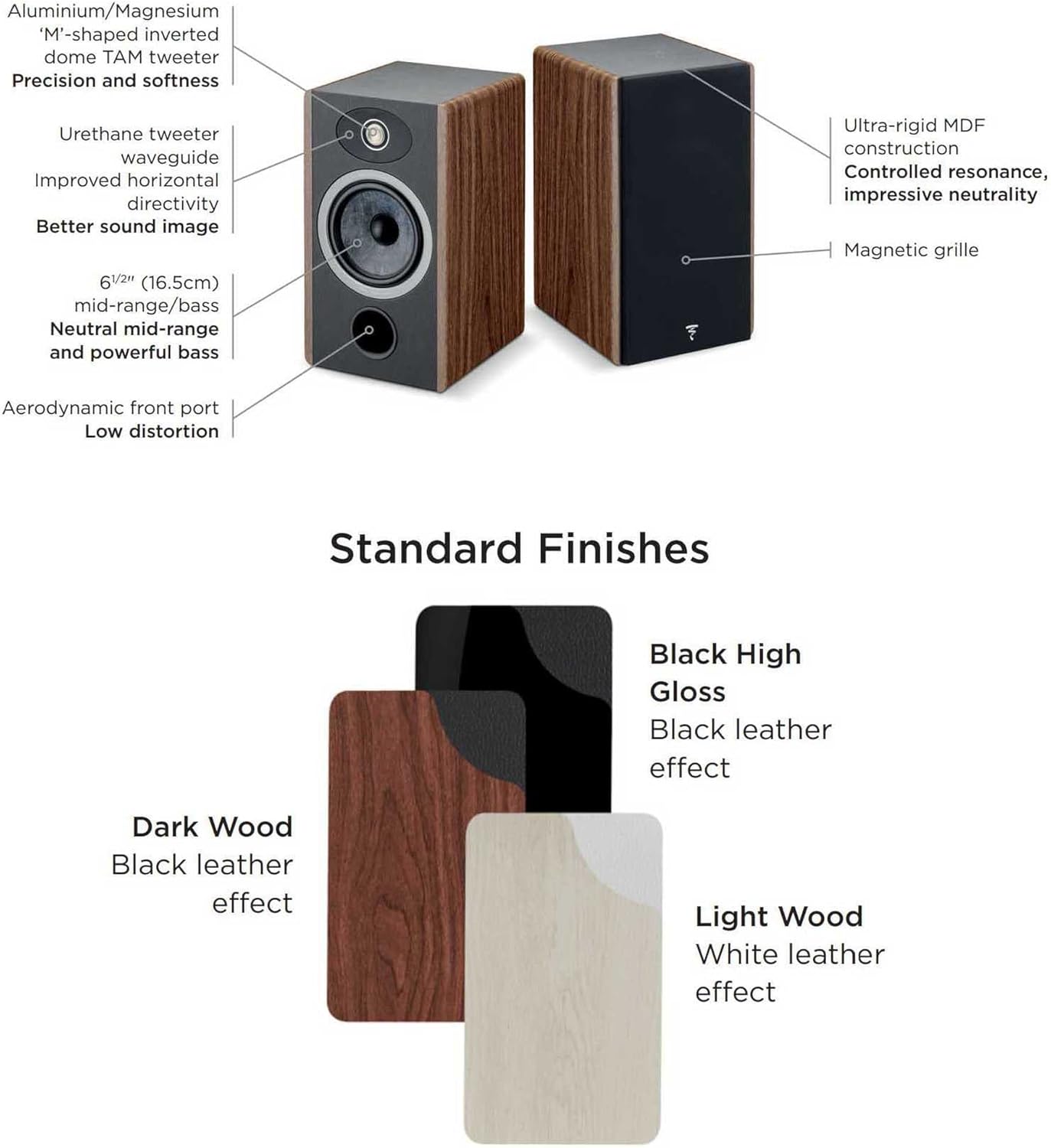 Focal Vestia No1 2-Way Bookshelf Loudspeaker Finished in Black - Sold as a Pair