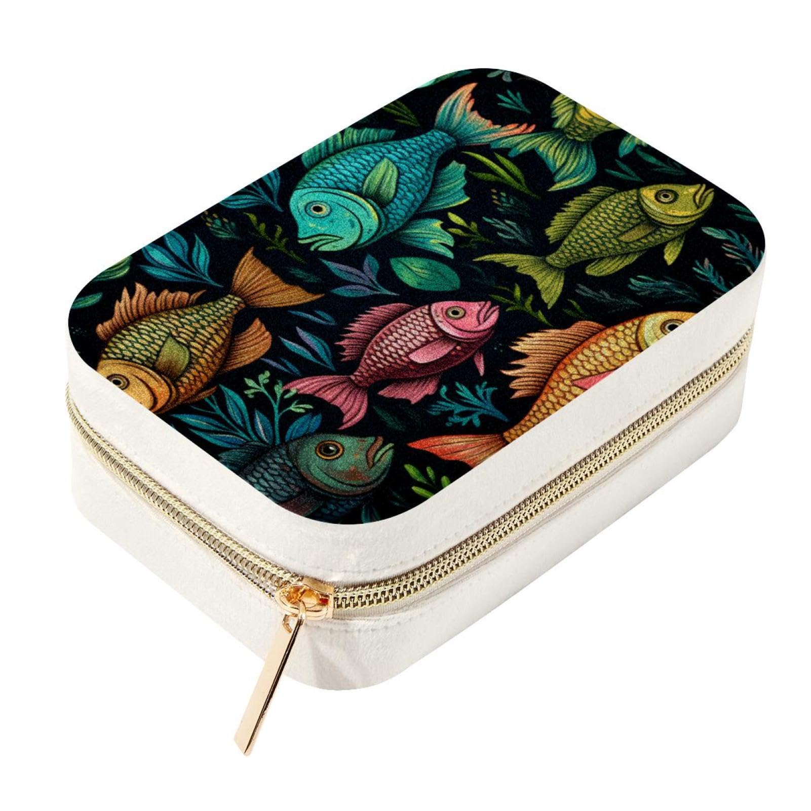 Boîte à bijoux de voyage en velours zippée pour bagues et colliers