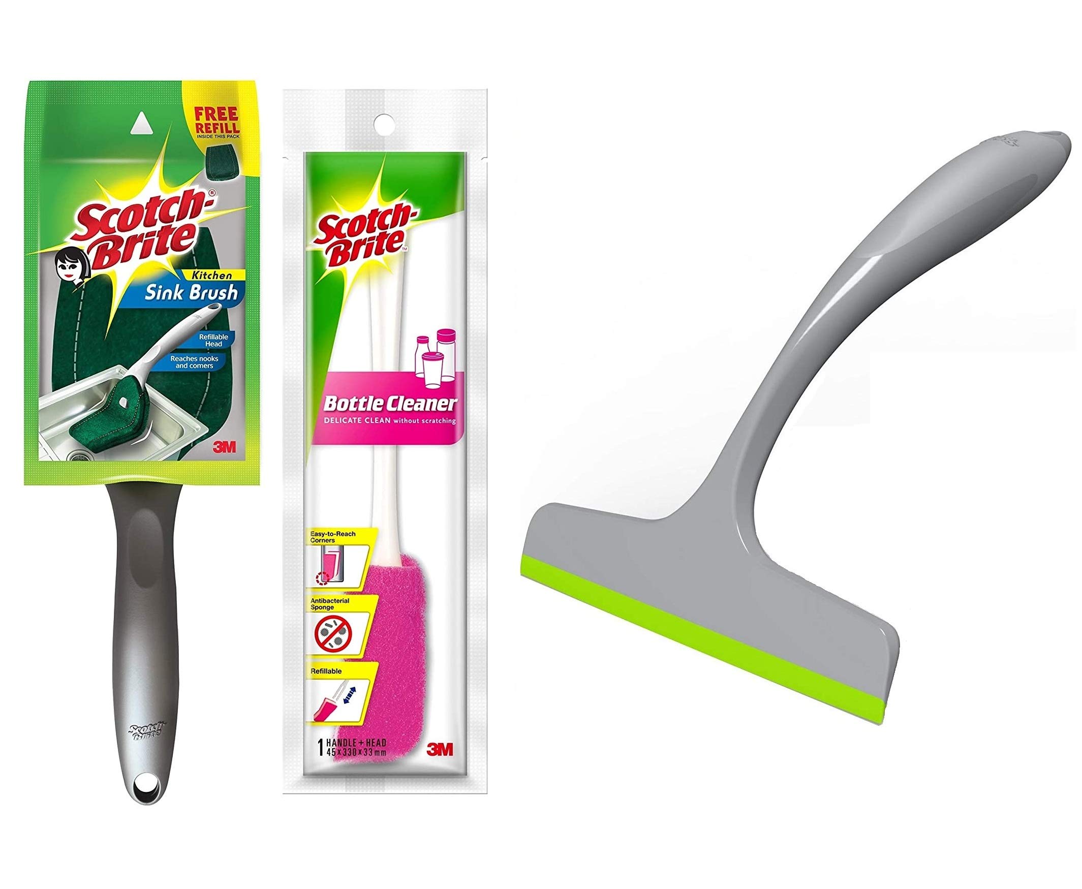 Scotch-Brite Combo of Kitchen Sink Brush with Refill + Bottle Cleaner Brush + Kitchen Wiper (B088MDK1FR) Amazon Price History, Amazon Price Tracker