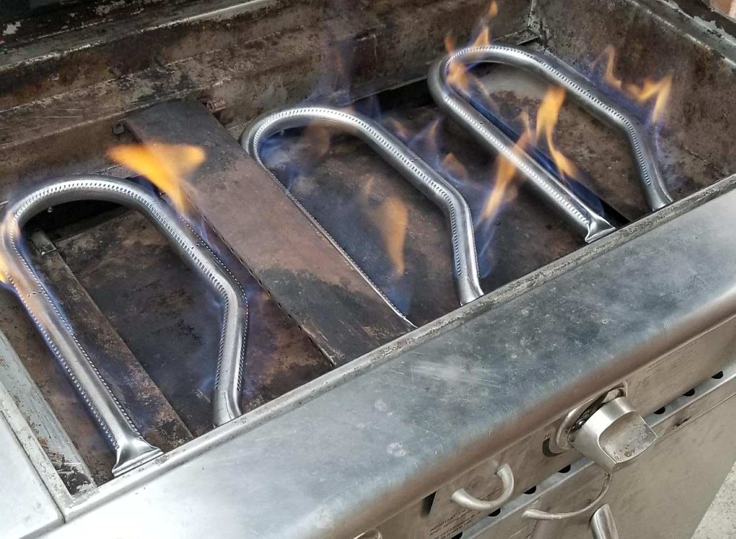 Grill Replacement Parts for Kirkland 720-0011 720-0108 720-0047-U BBQ Grills, Replacement Stainless Steel Burner Tube, Heat Plate Tent