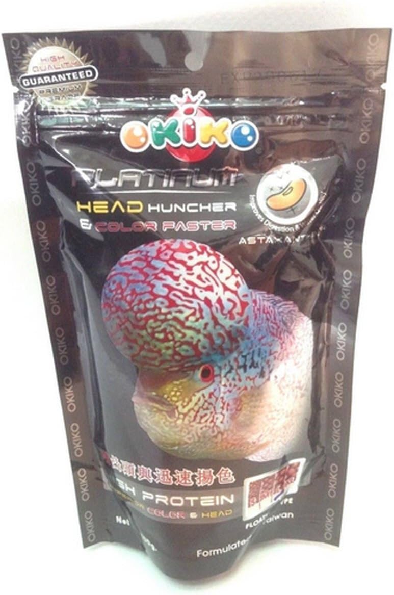 Okiko Platinum Big Head Faster Flower Horn and Colour Fish Food Pellets, 100 G,All Life Stages