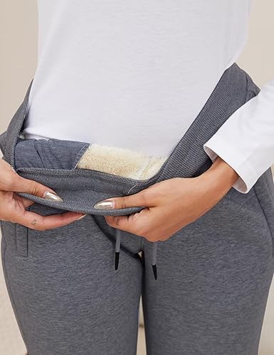 Miniatura 5 de Gihuo Pantalones de forro polar de invierno para mujer, pantalones deportivos con forro de sherpa