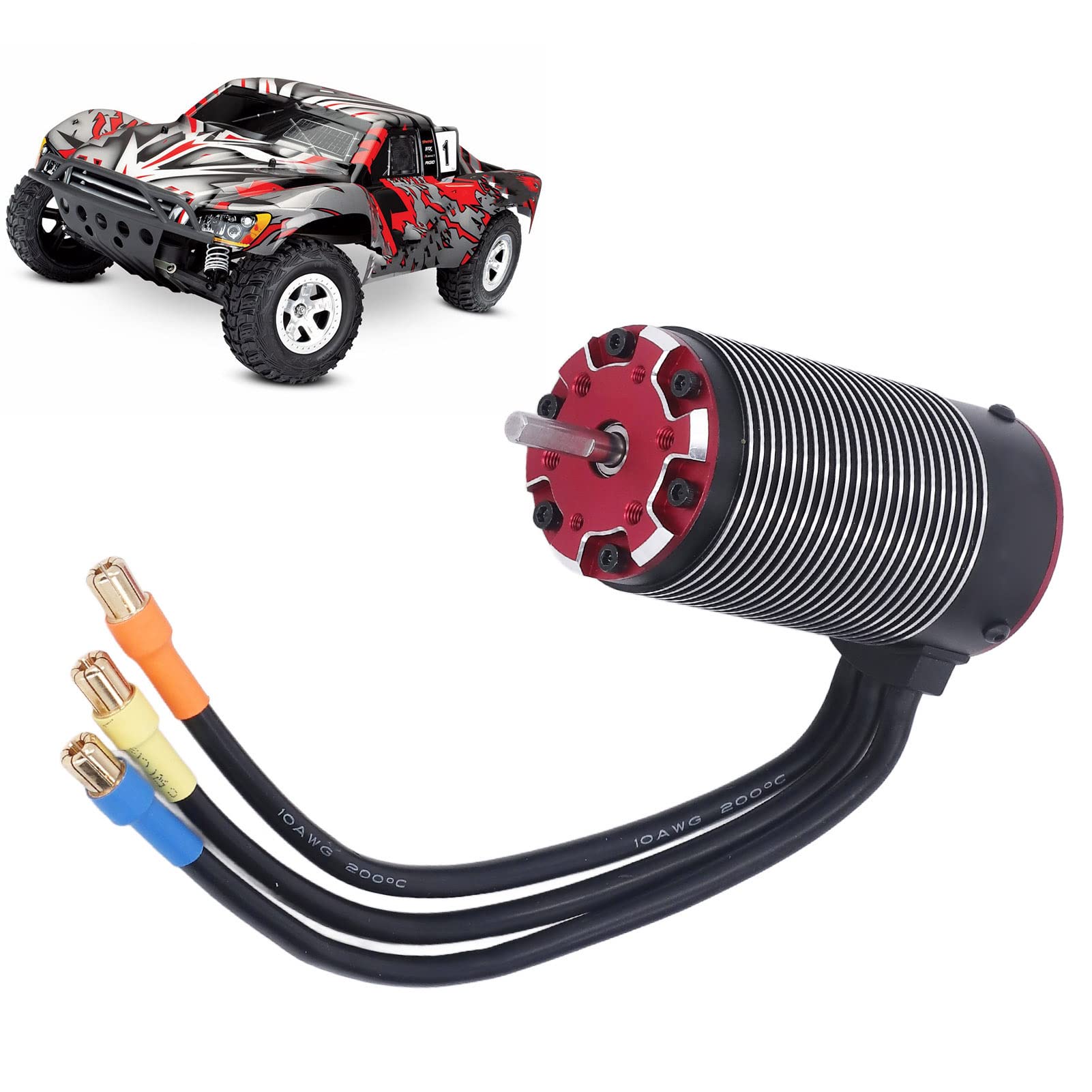 4282 1780KV V2 RC bezczujnikowy silnik bezszczotkowy 4 bieguny wymiana wirnika silnik samochodu RC z portem kontroli temperatury