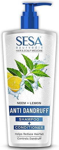 SESA Ayurvedic Anti Dandruff Shampoo 500ml | Neem + Lemon | Helps Reduce Hairfall | Controls Dandruff