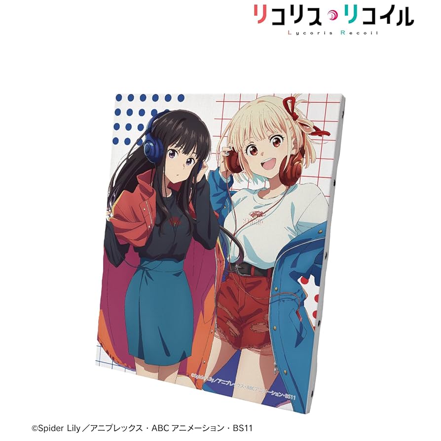 リコリス・リコイル 描き下ろしキャンバスアート 井ノ上たきな リコリコ出張所 リコリス・リコイル』錦木千束と井ノ上たきなの描き下ろし私服