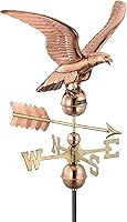 Vista 7 de Good Directions Smithsonian Eagle - Veleta de cobre, incluye soporte de techo ajustable para una fácil instalación, cobre pulido a mano