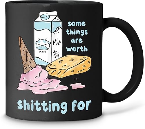 Miniatura 7 de Taza de café blanca con texto en inglés Some Things Are Worth Shitting, 11 onzas