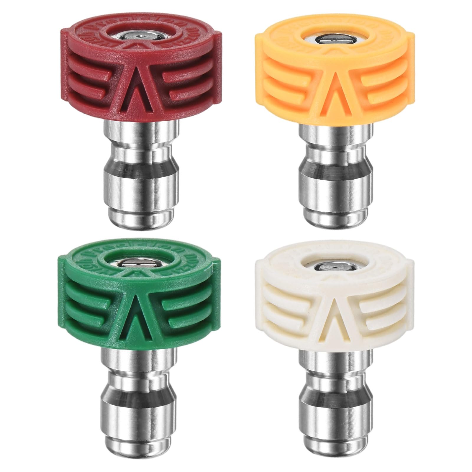 M METERXITY 5-Pack Pressure Washer Nozzle Set, 1/4 Inch Quick Connect, 4000 PSI Multi-Degree Nozzle Power Washer Accessories for Car/Surface Cleaning, Orifice 4.0