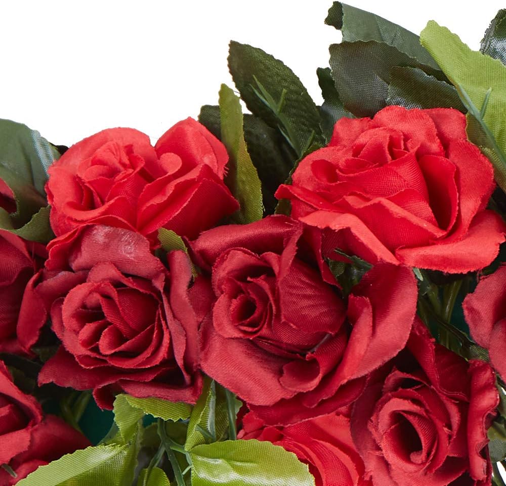 4 Pack(28.8 Ft) Artificial Flower Garland Silk Rose Flower Vines Fake Flower Garland for Backdrop Hanging Garlands Flowers Artificial for Decoration Wedding Arch Room(Red) - Image 3