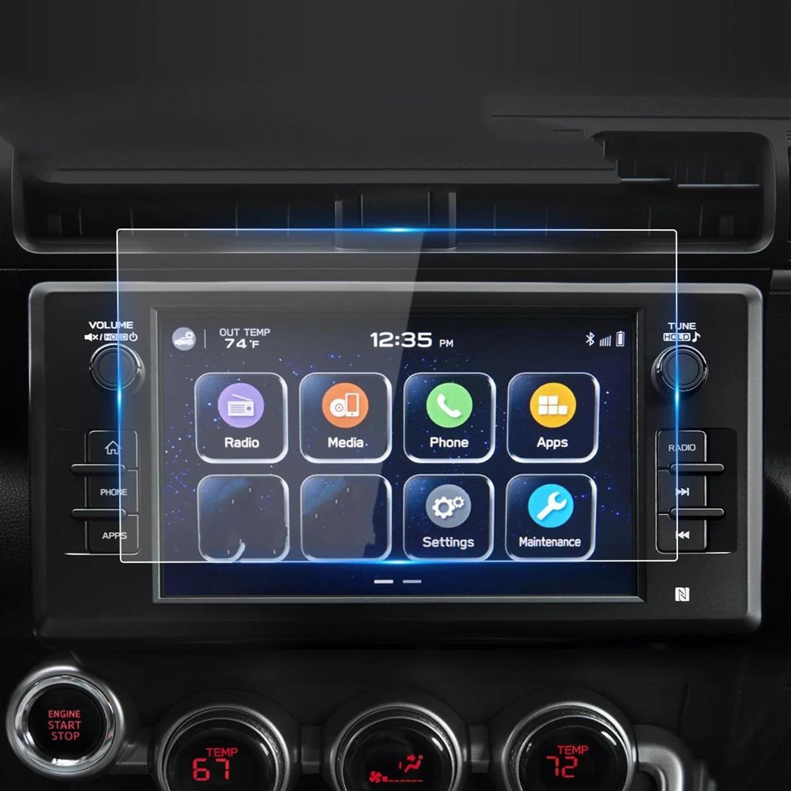 Protection écran navigation Subaru BRZ pour éviter les rayures de console 11,9" - 2
