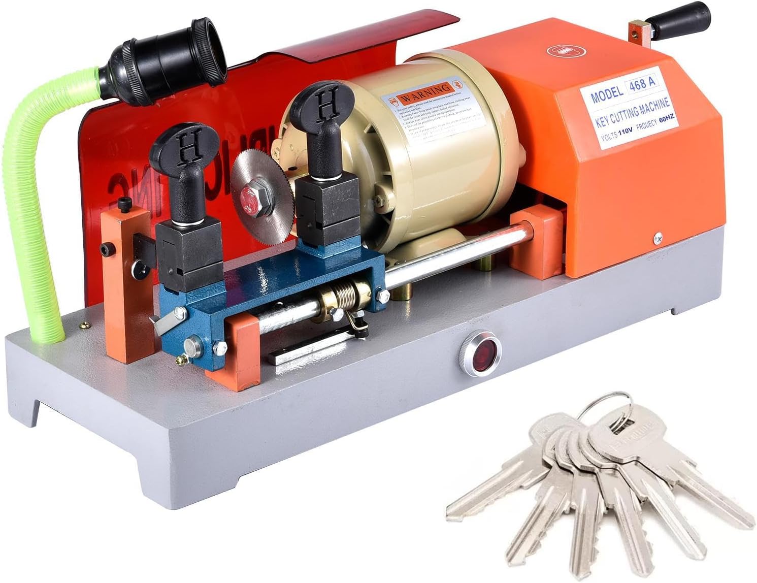 150W Hardware Keys Cutting Duplicator Machine, 110V Portable Horizontal Metal Cutting Tool, 468A Commercial Cuttings Machines,Lase Positioning, Copy Machines for Duplicating House Door Car