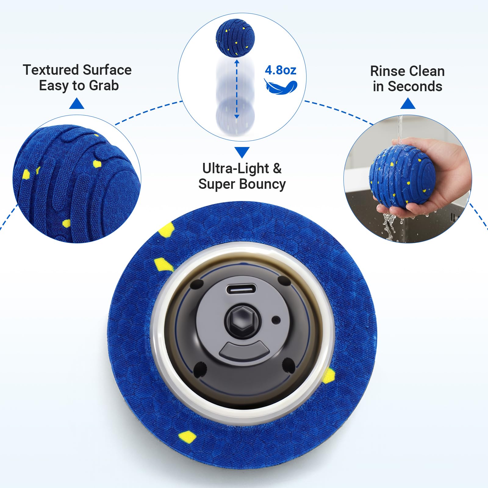 Jouet interactif intelligent pour chien, balle indestructible E-TPU pour mâcheurs agressifs, mouvement automatique, balle rechargeable pour chiens de petite, moyenne et grande taille, pour