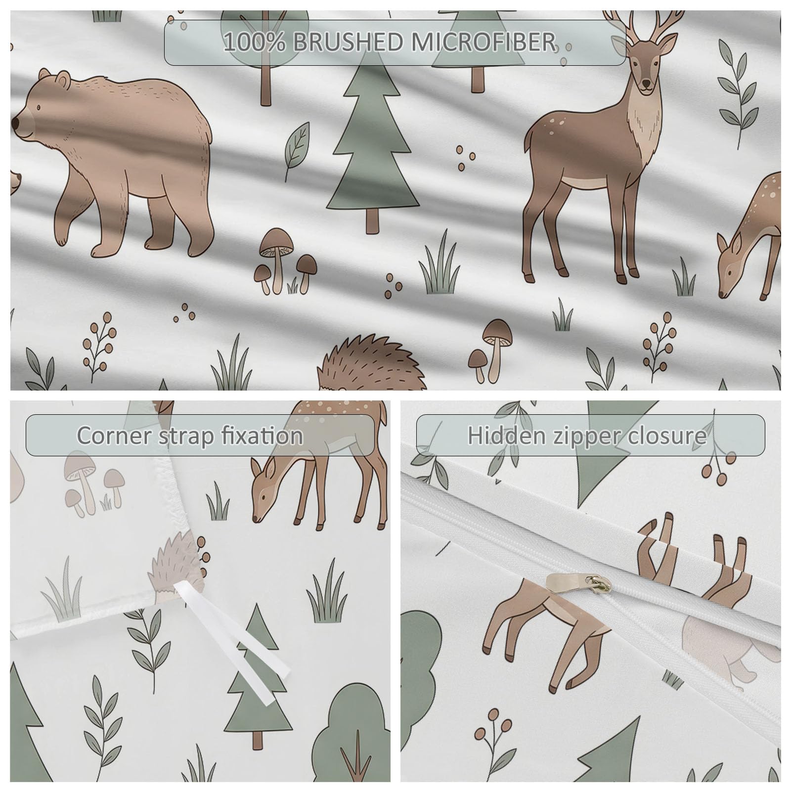 Set copripiumino reversibile bianco morbido nordico minimalista, facile da