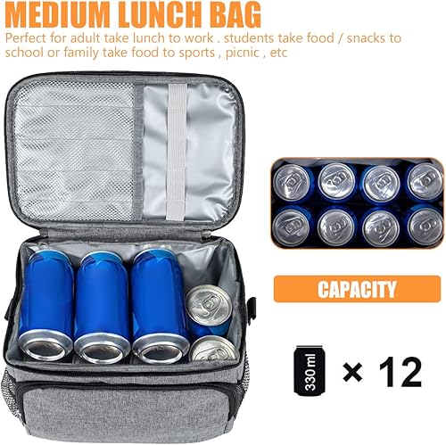 Miniatura 4 de Bolsa de comida aislada para mujeres y hombres, bolsa enfriadora grande, reutilizable, resistente al agua, a prueba de fugas, organizador de