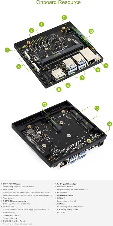 Jetson Orin Nano/NX Development Board Alternative Solution Base Developer Kit Based on Jetson Orin Nano and Jetson Orin NX Module @XYGStudy (Jetson-ORIN-IO-Base)