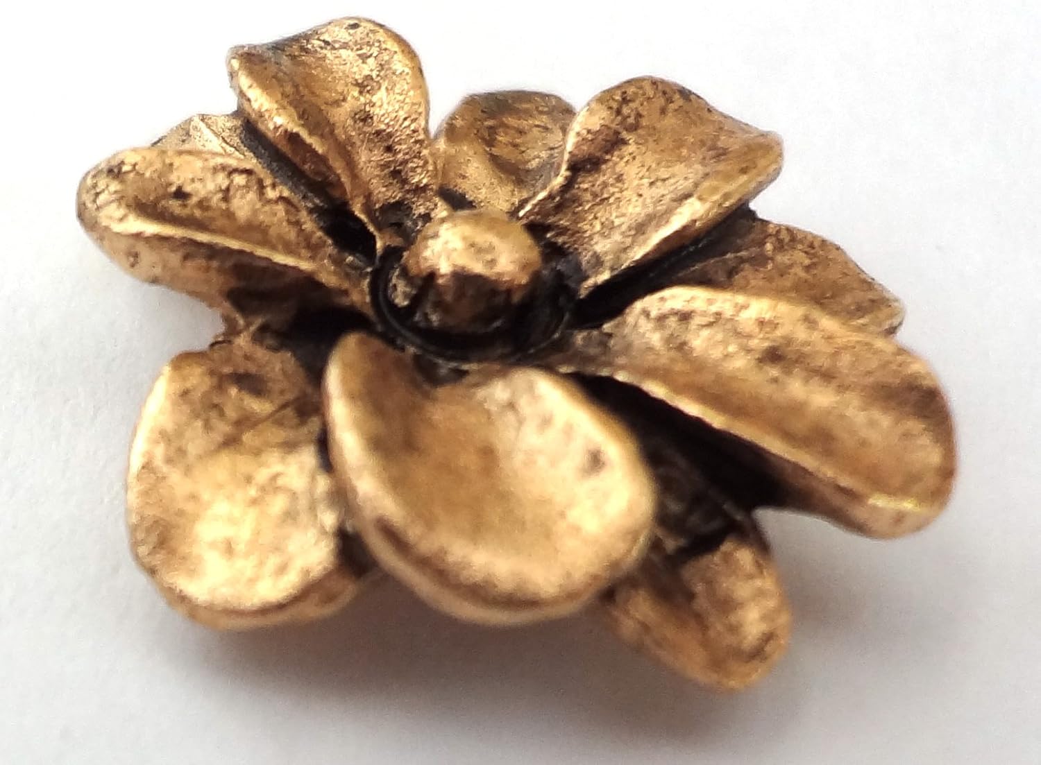 Spring Flower Push Pins, 15pc Set, Antique Gold