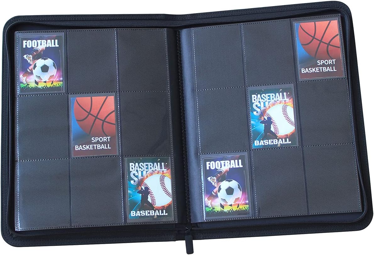 WINTRA Premium Zip Card Binder, 9 Pocket Trading Card Collectors Album, Side Loading 360 Pockets Binder for Trading Cards and Sports Cards (Blue-Green) : Everything Else