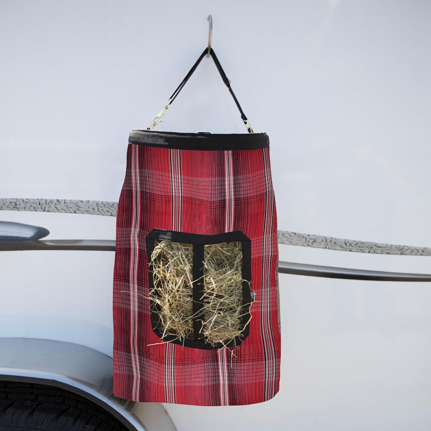 Kensington Hay Bag with Wire Rim — Sturdy Plastic Band Makes Loading Hay a Breeze — Holds Up to 2 Flake’s