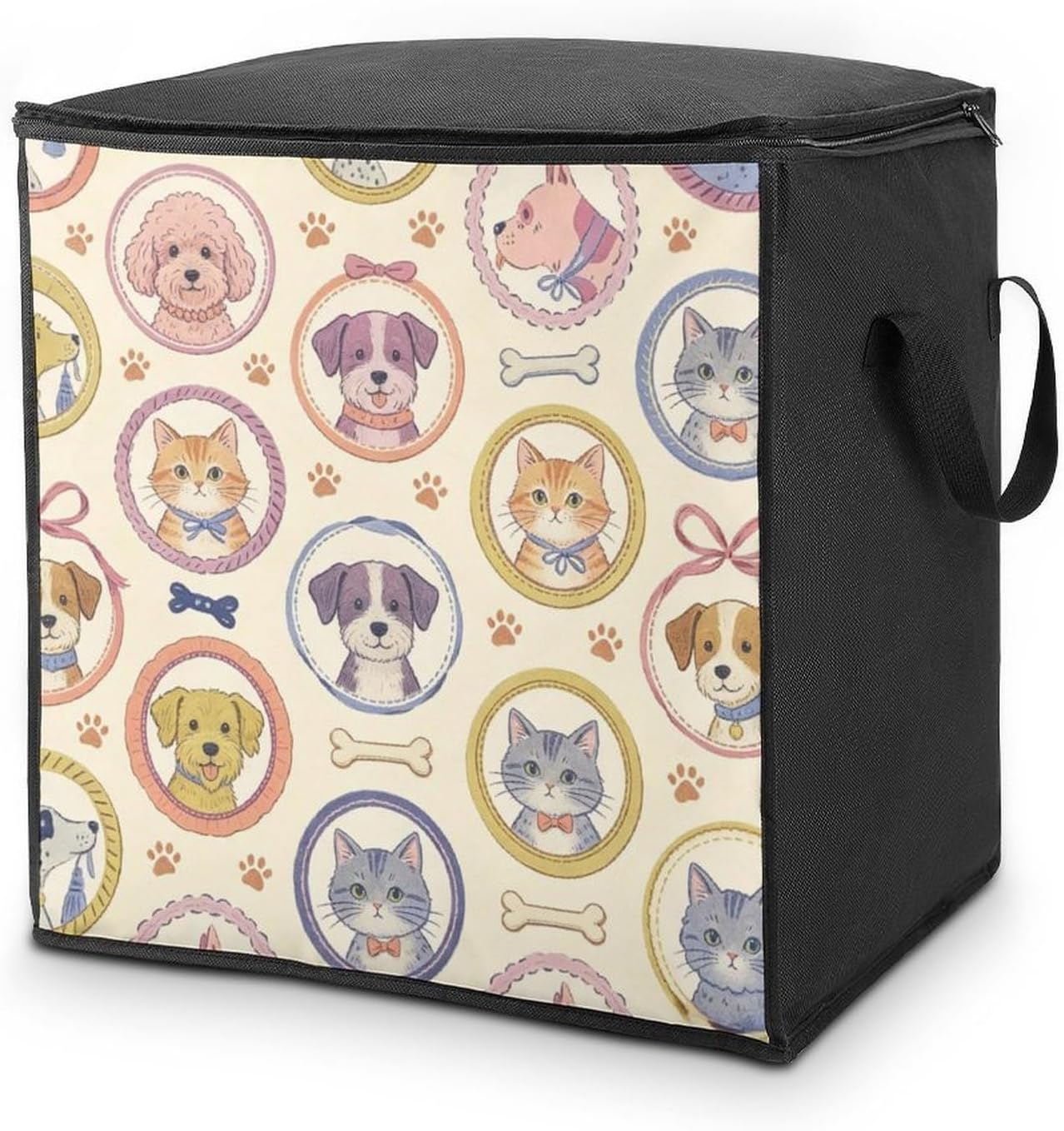 Adorable Animals Comforter Storage Bag Moving Bag | Clothes Storage Bins-70L,Moving Bag With Dual Handles For Easy Carrying, Zipper Design Durability for Home,Bedroom,Closet