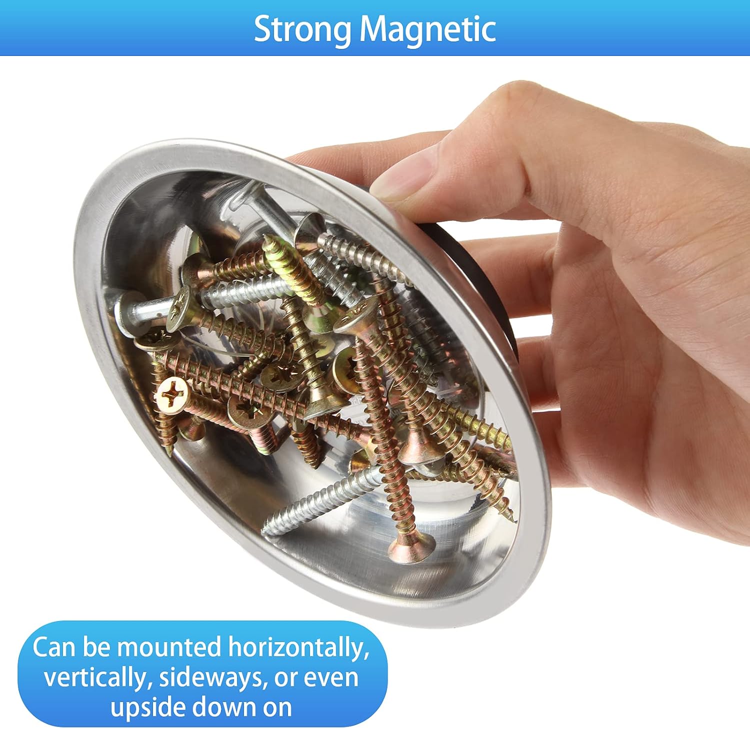 CYEAH 4 inch Magnetic Tray for Mechanic's, 5 Pcs Magnetic Parts Tray, Magnetic Bowl for Screws, Magnetic Tool Tray for Screw Socket Nuts Bolts Metal Parts & Tool Organization