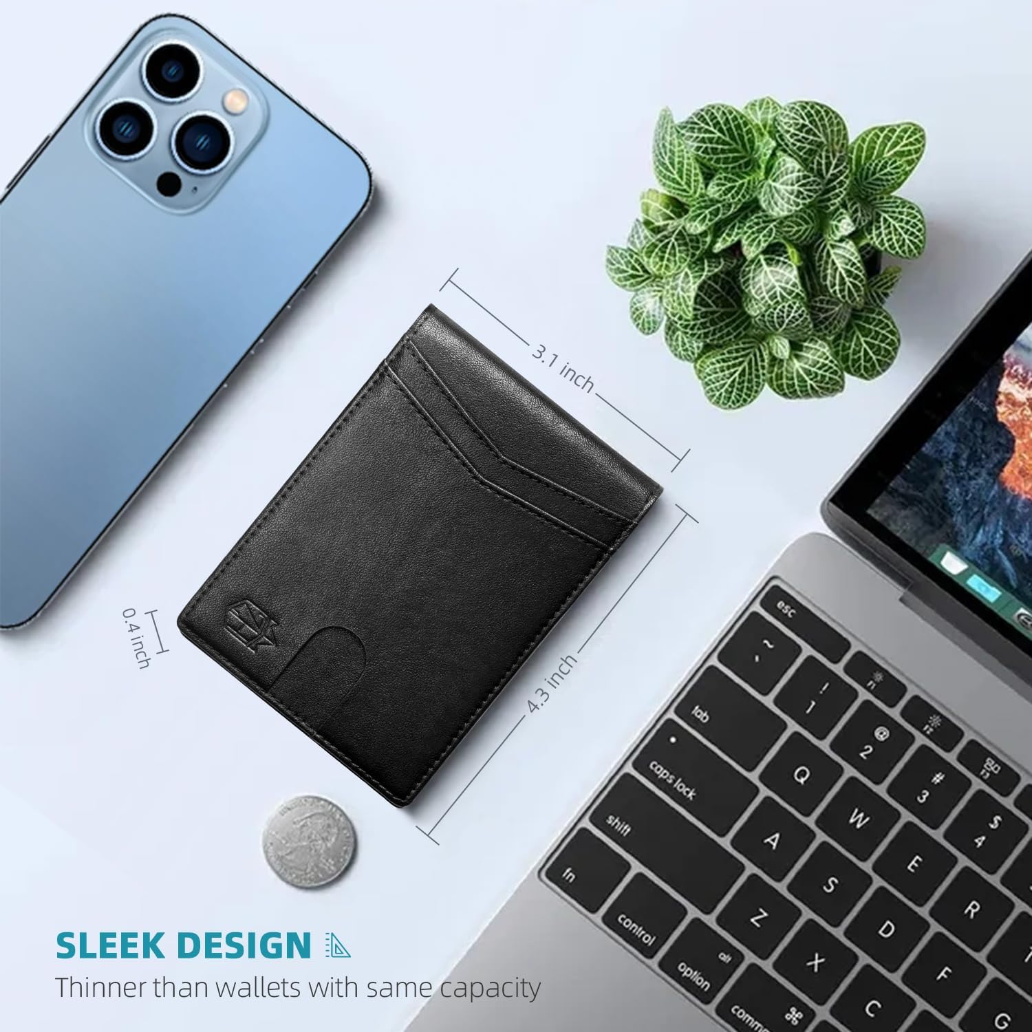 Zitahli Money Clip Wallets for Men,Slim Bifold Wallet 10-12 Cards, Mens Leather Wallet with ID Window,RFID Blocking Thin Minimalist Credit Card Holder,Gifts for Him - Image 4