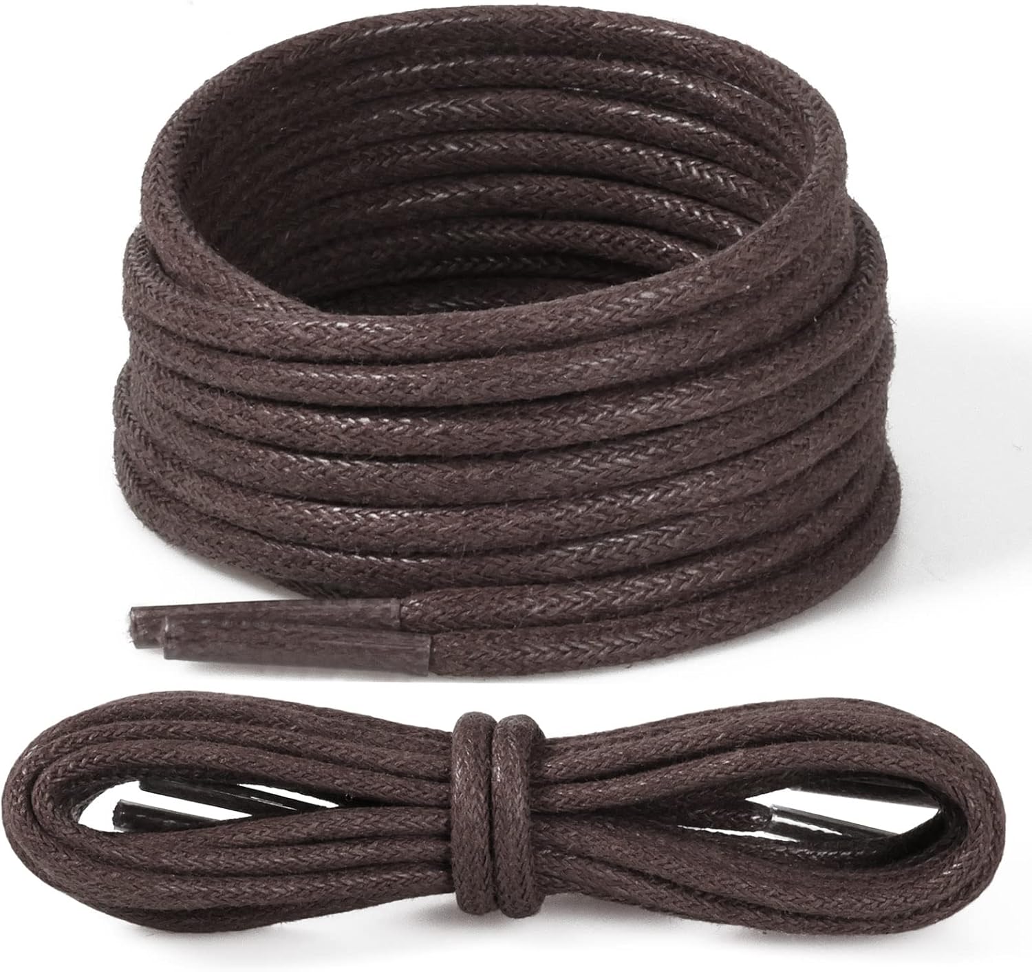 Stepace Round Waxed Shoelaces for Dress Shoes [2 Pairs] 6 Colours, 2.